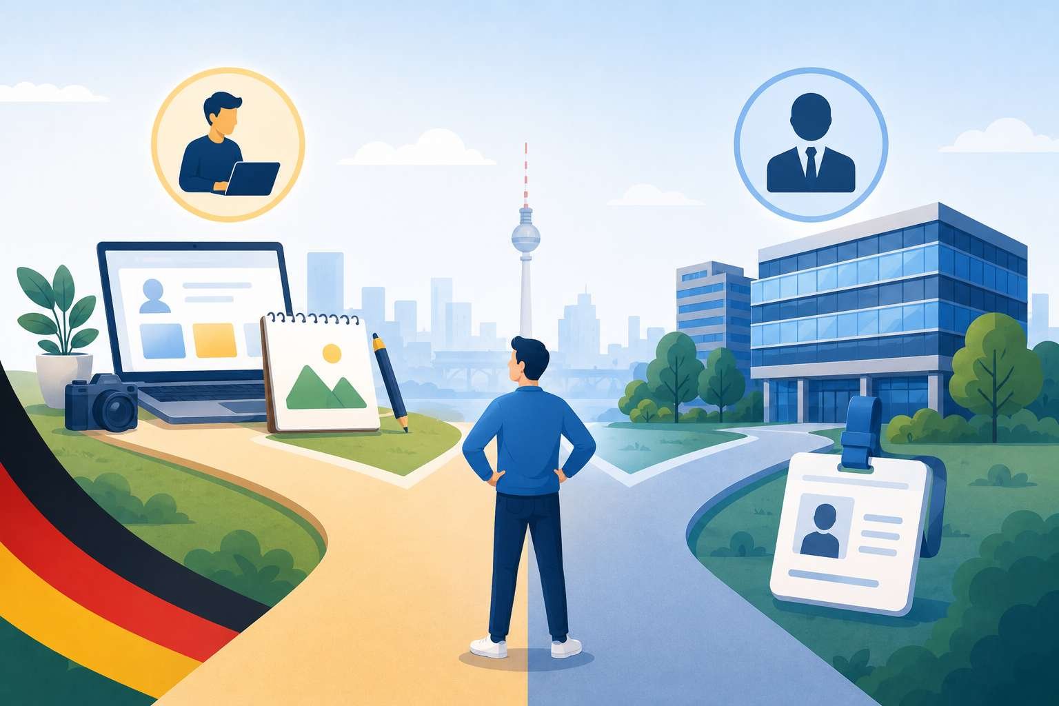 Cover image for Freiberufler Visa vs. Employed Skilled Worker Visa in Germany (2026)